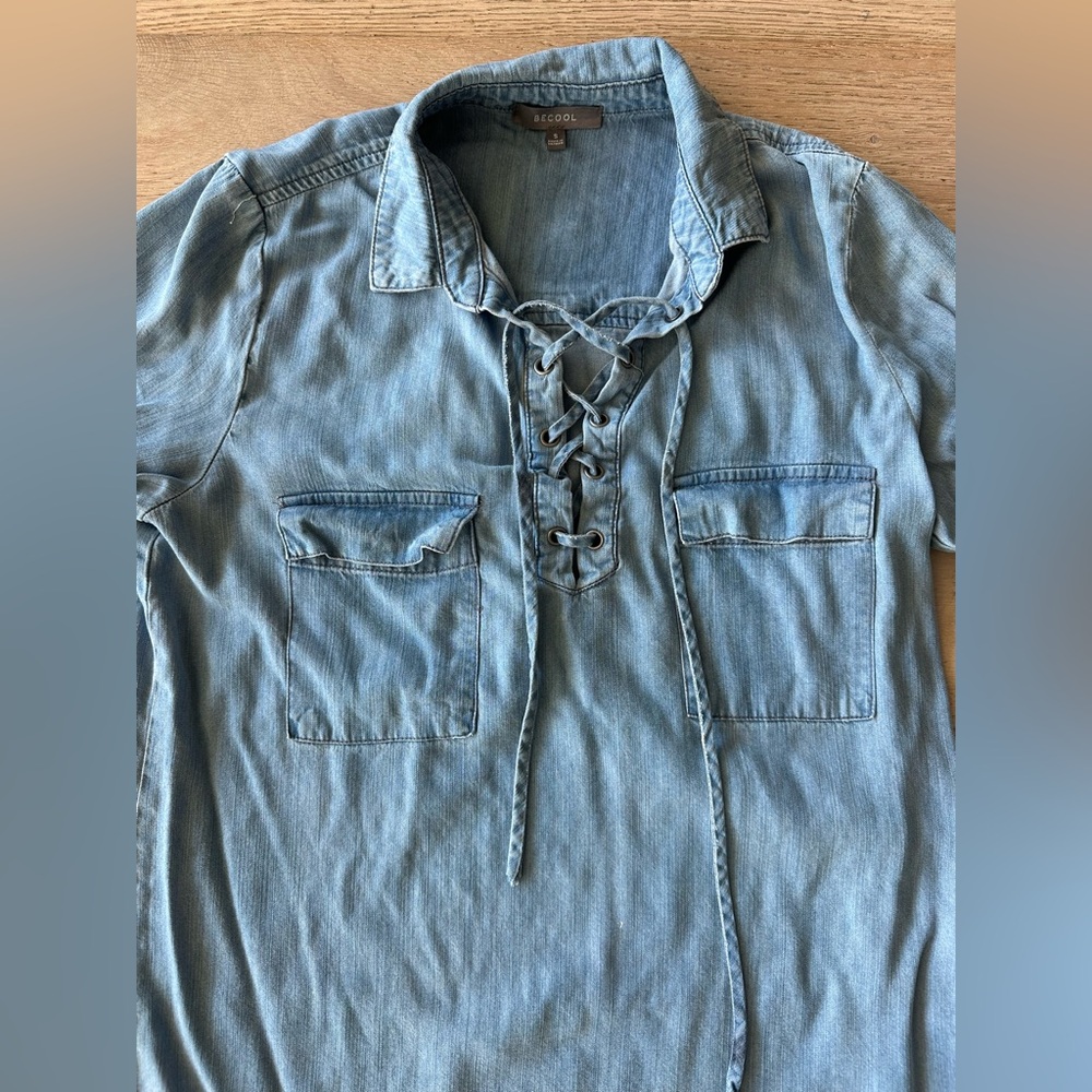 Be Cool Tencel And Rayon Denim Tunic - Picture 4 of 9